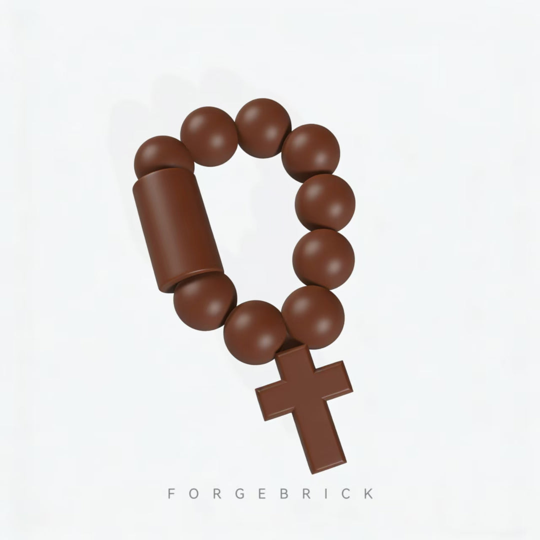 Wooden Cross Beads (2 pieces/pack) 木制十字架念珠