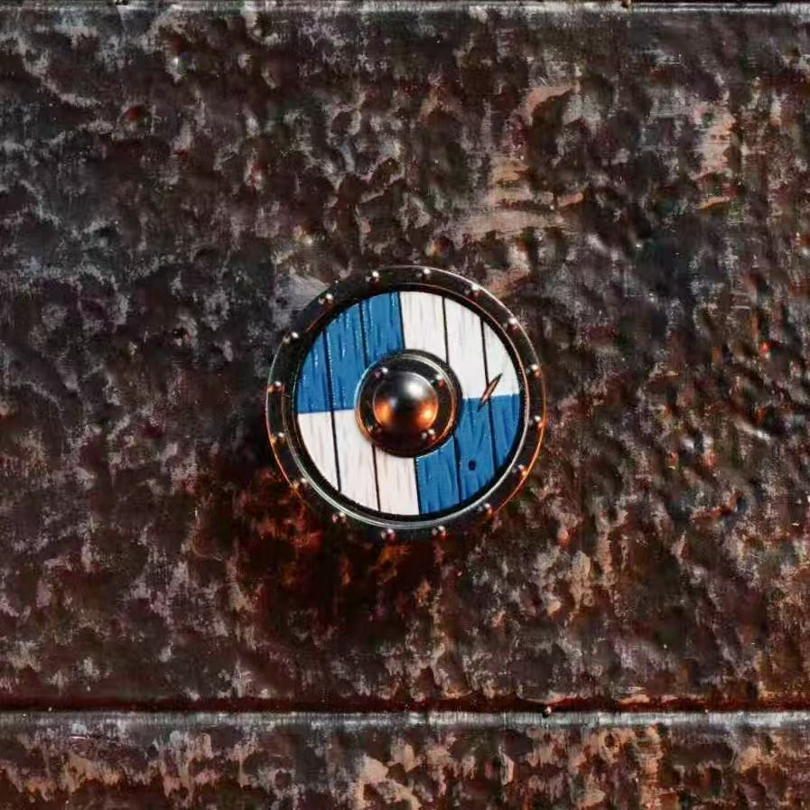 Round shield / Blue and White 2/4 | 蓝白2/4维京盾