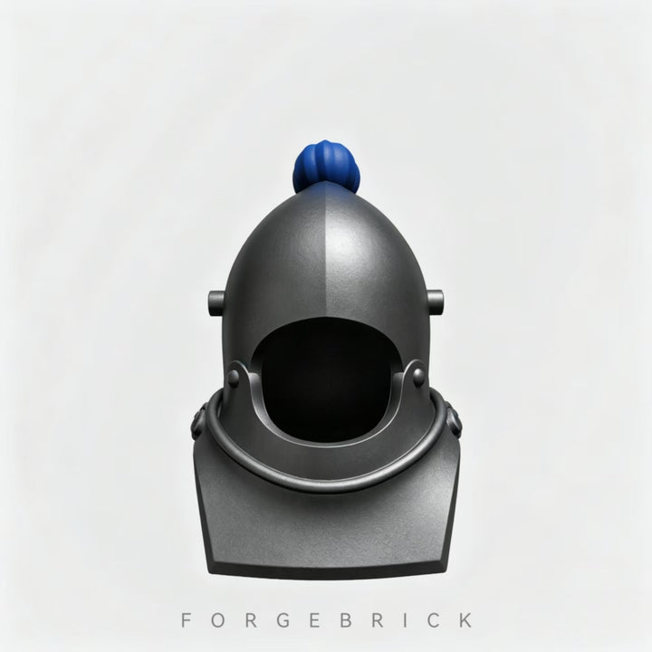 Bascinets| Bevors with gorget（includes Visor）- featuring a decorative top/ 带顶饰的护喉中盔和护颈甲（配面罩）/ Compatible Lego Figures