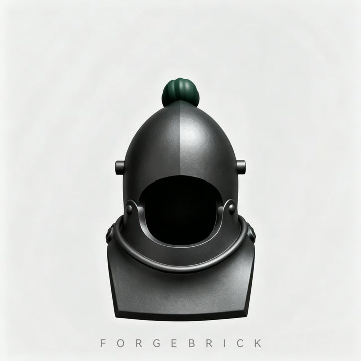 Bascinets| Bevors with gorget（includes Visor）- featuring a decorative top/ 带顶饰的护喉中盔和护颈甲（配面罩）/ Compatible Lego Figures
