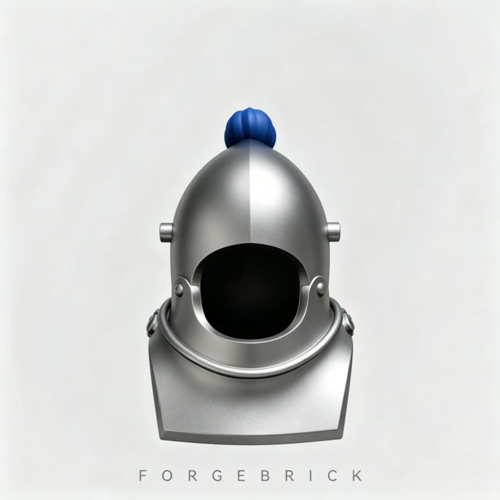 Bascinets| Bevors with gorget（includes Visor）- featuring a decorative top/ 带顶饰的护喉中盔和护颈甲（配面罩）/ Compatible Lego Figures