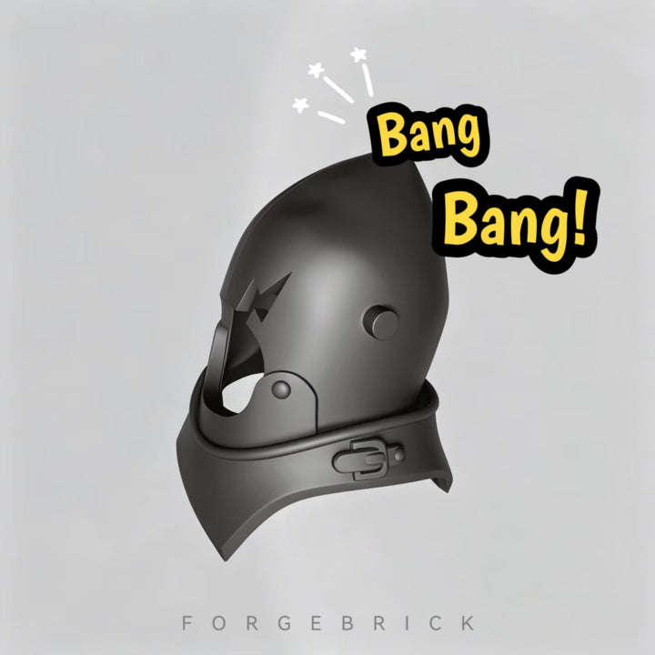 Bascinets| Damaged Bascinets（includes Visor）/ 破损的护喉中盔（配面罩）/ Compatible Lego Figures